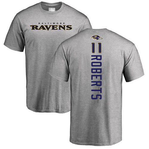 Men Baltimore Ravens Ash Seth Roberts Backer NFL Football #11 T Shirt